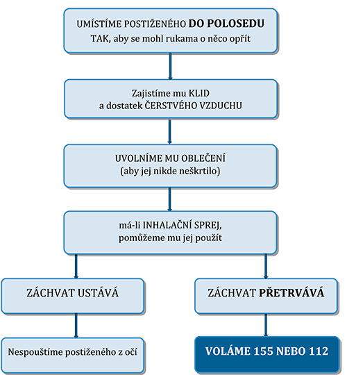 schéma astmatický záchvat
